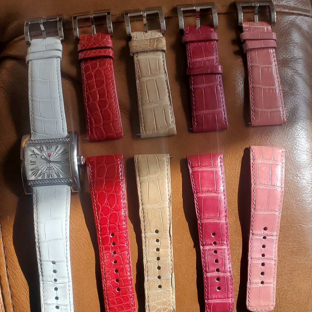 Michele Diamond Watch with 4 additional Bands